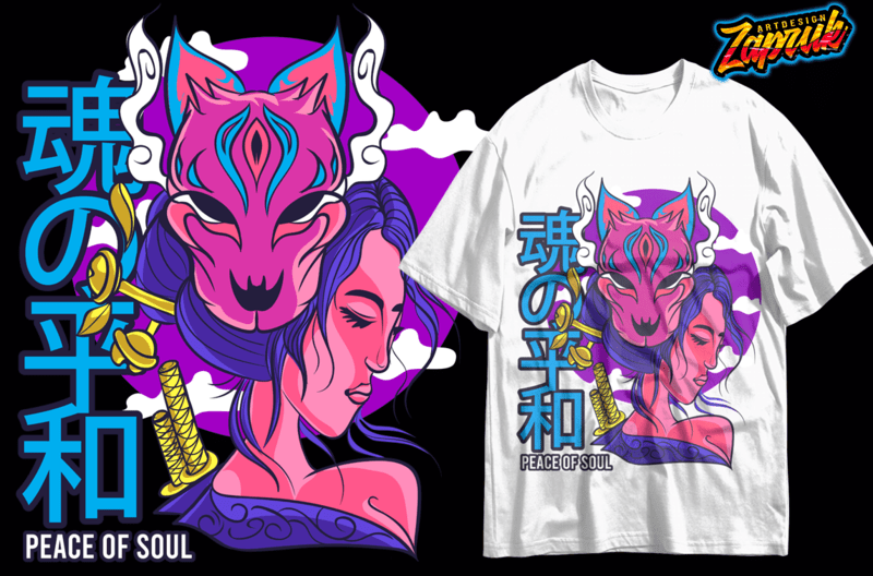 Japanese Streetwear T-shirt Design Vector Bundle