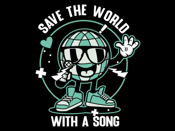 Save the world t shirt template vector