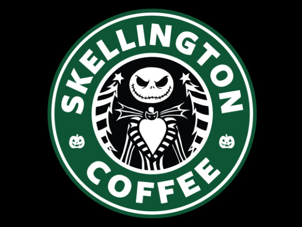 Skellington coffee t shirt template vector