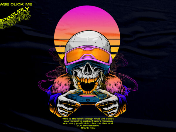 skull gamer colorful vaporwave - Buy t-shirt designs