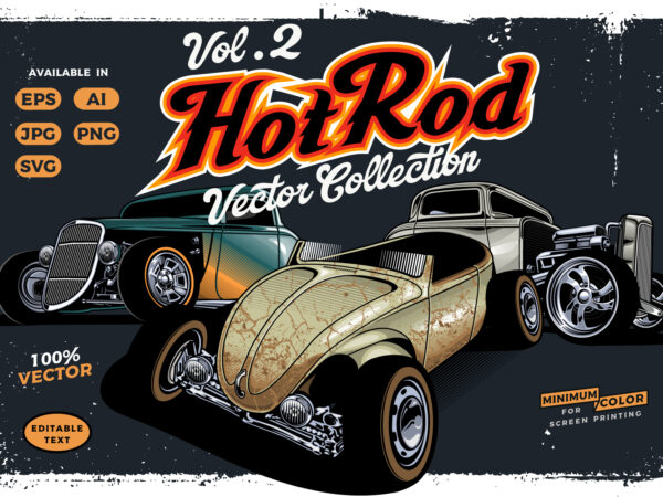 Hotrod cars vector collection vol.2