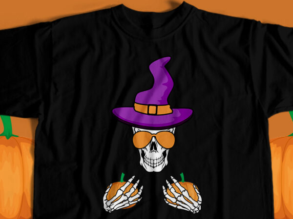 Funny pumpkins skull t-shirt design