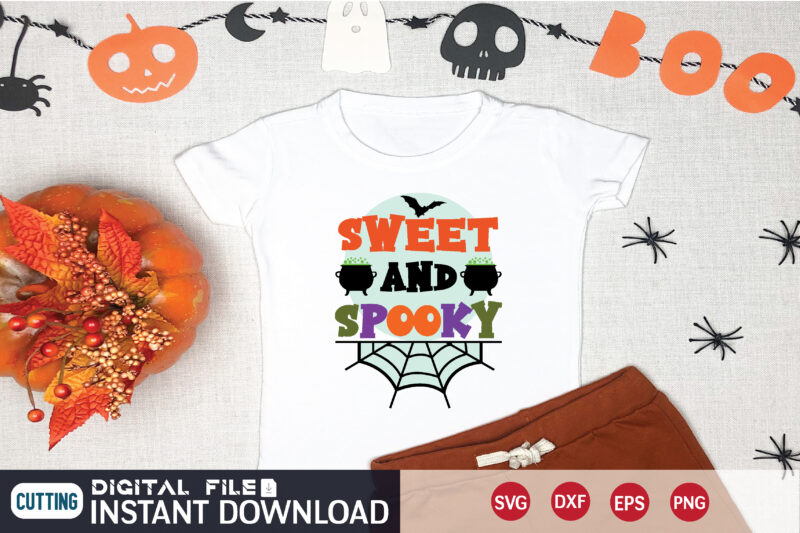 sweet and spookysweet and spooky svg t shirt design for sale!