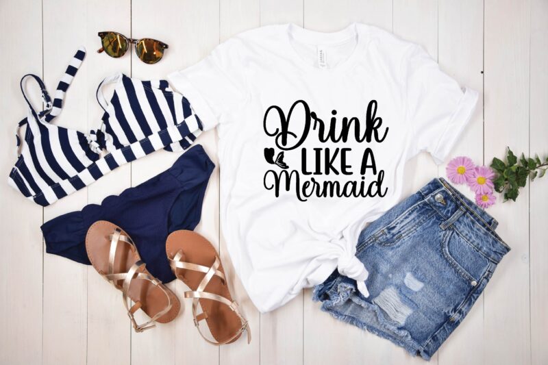 Mermaid svg bundle t shirt designs for sale