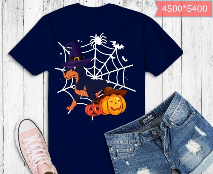 Funny dobermann dog halloween costume pumpkin dog owner T-shirt design svg, costume, pumpkin, ghost, zombie, dog, pets, dog lover, dog mom, dog owner,