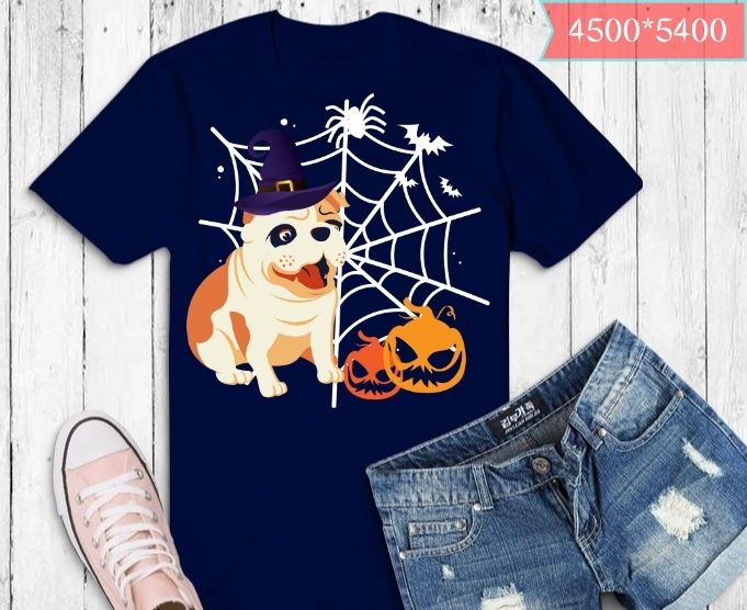 Funny bull dog halloween costume pumpkin dog owner T-shirt design svg,costume, pumpkin, ghost, zombie, dog, pets, dog lover, dog mom, dog owner,