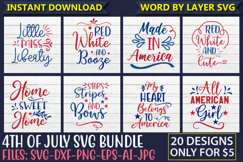 4th of July SVG Bundle Graphic t-shirt Design