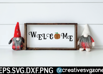 Welcome Wood Sign Fall t shirt design for sale