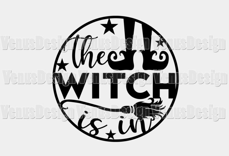 The Witch Is In Halloween Sign Editable Design