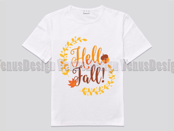 Hello fall leaves wreath editable design