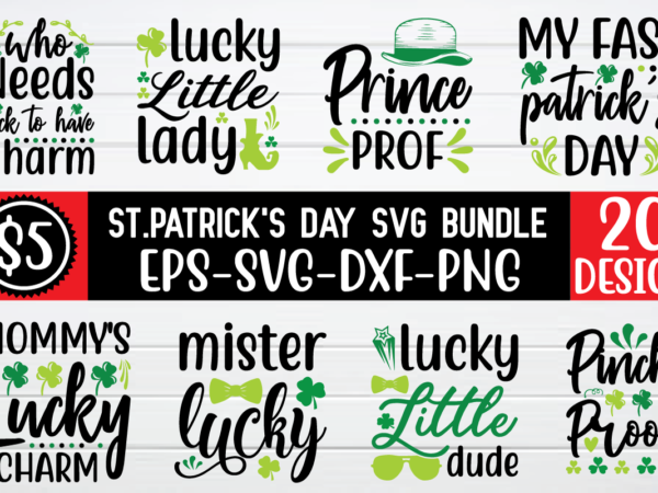 St-patricks-day svg bundle t shirt template vector