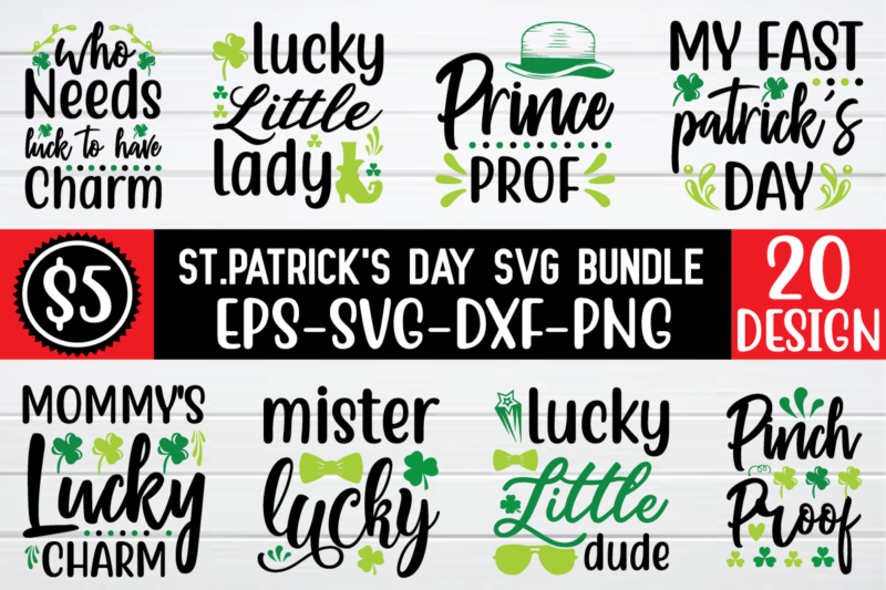 St-patricks-day svg bundle t shirt template vector