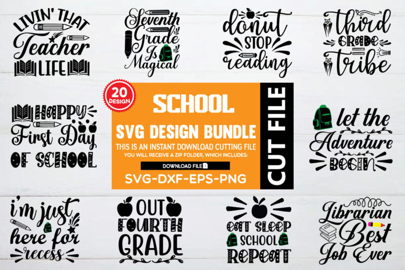 school svg bundle graphic t shirt for sale!