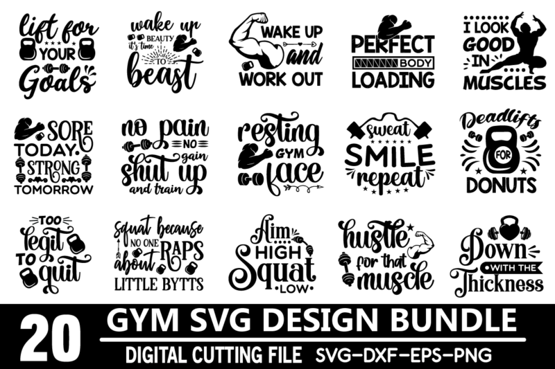 Gym svg bundle t shirt design template