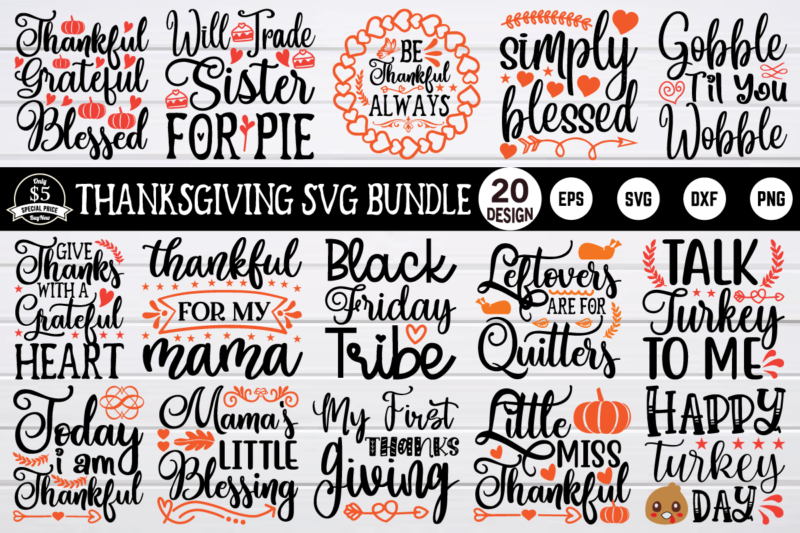 Thanksgiving svg bundle t shirt designs for sale