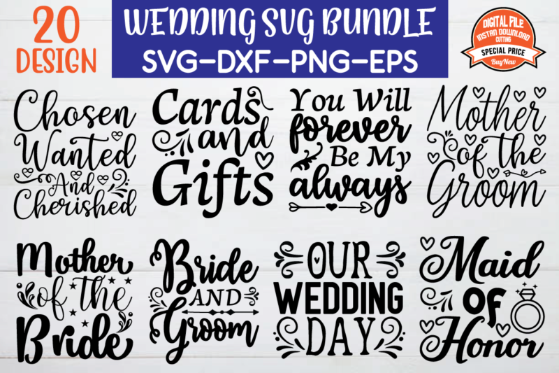 Wedding svg bundle t shirt design for sale