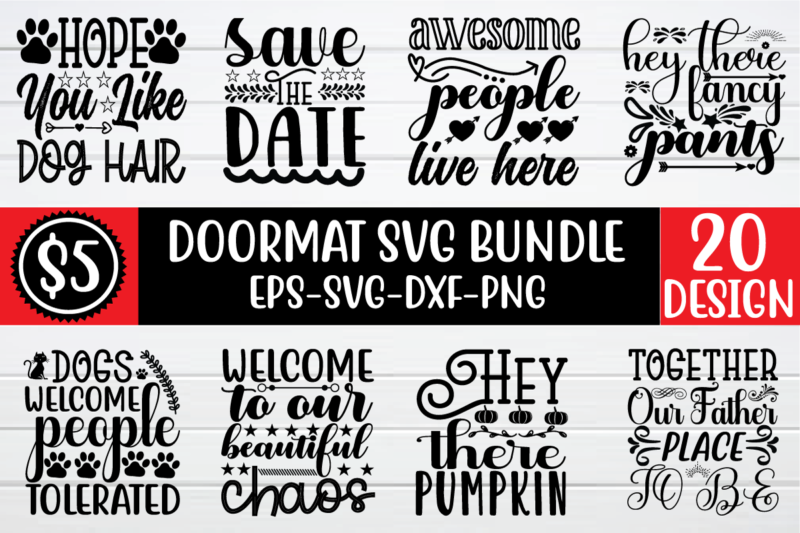 Doormat svg bundle t shirt vector illustration