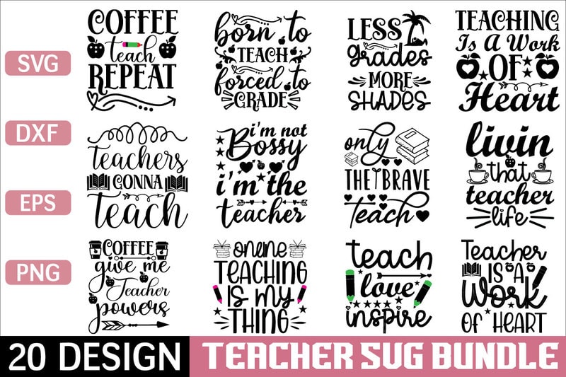 Download Teacher svg bundle t shirt designs for sale - Buy t-shirt ...