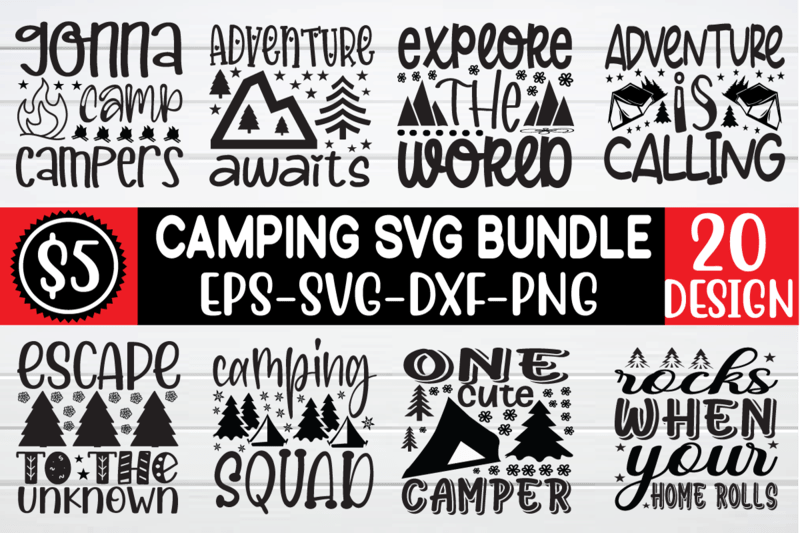 Camping svg bundle graphic t shirt - Buy t-shirt designs