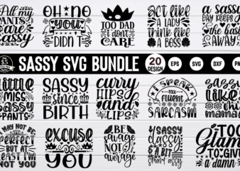 Sassy svg bundle t shirt template vector