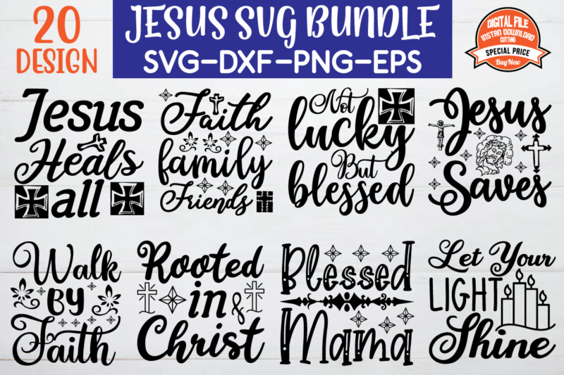 Jesus svg Design Bundle for sale