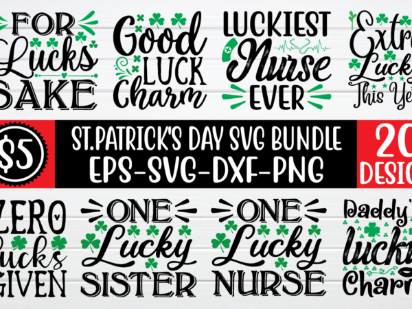 St-patricks-day svg bundle t shirt template vector