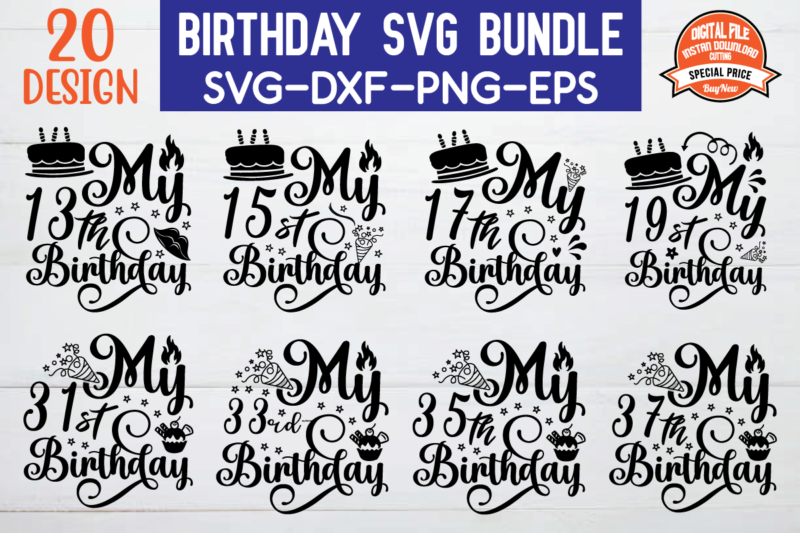 Birthday svg boundle t shirt template