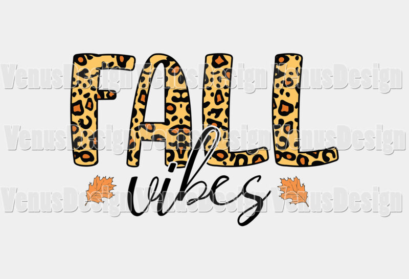 Fall Vibes Leopard Print Editable Shirt Design