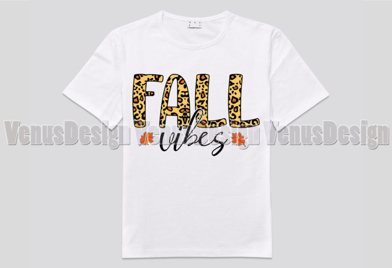 Fall Vibes Leopard Print Editable Shirt Design