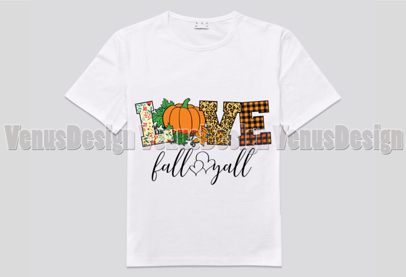 Love Fall Yall Fall Pattern Editable Design