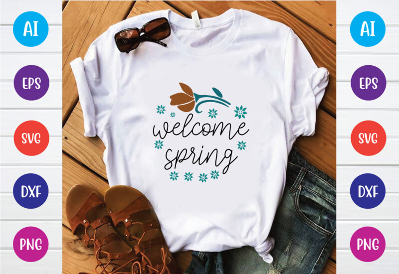 Spring svg bundle t shirt template vector