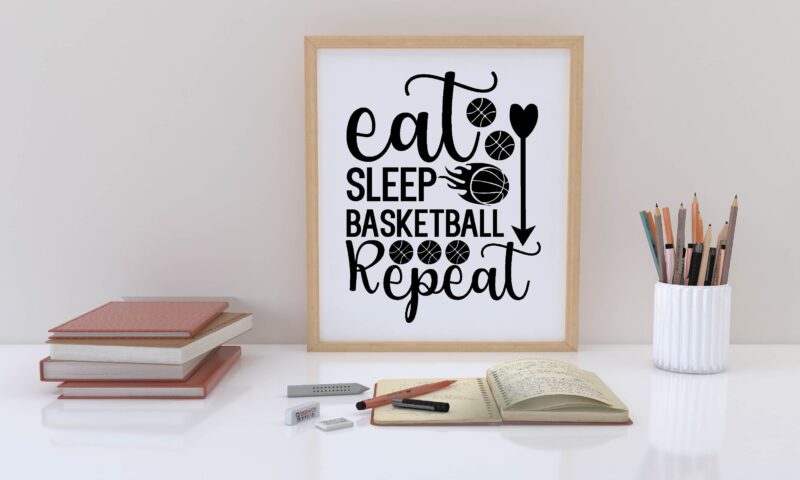 eat sleep basketball repeat svg