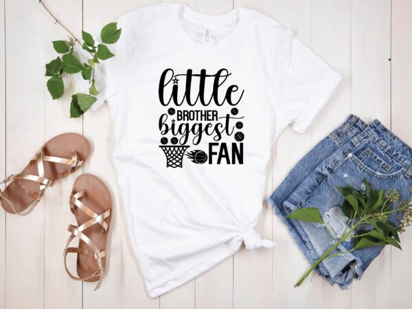 Little brother biggest fan svg t shirt vector graphic