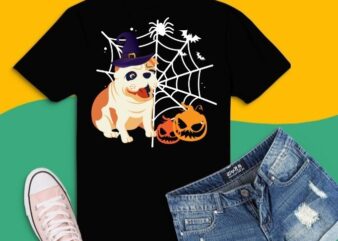 Funny bull dog halloween costume pumpkin dog owner T-shirt design svg,costume, pumpkin, ghost, zombie, dog, pets, dog lover, dog mom, dog owner,