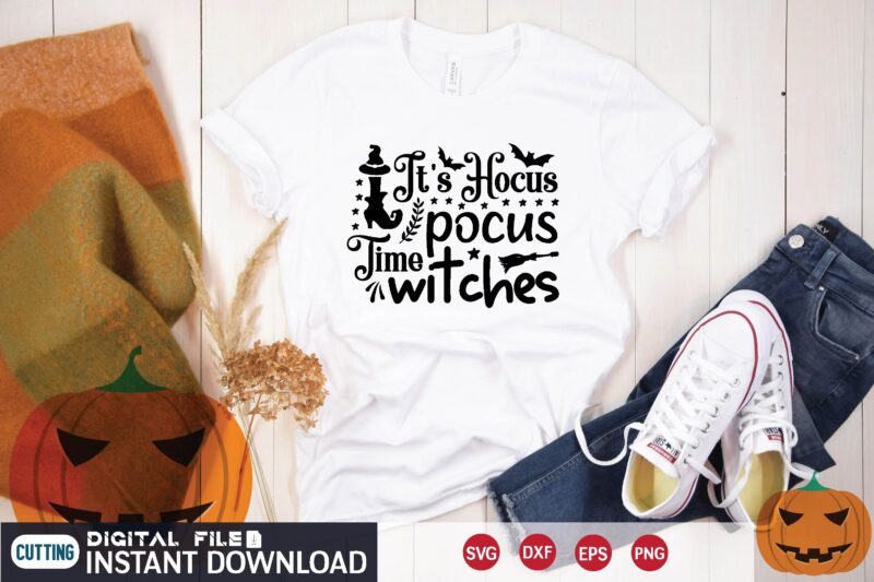 it’s hocus pocus time witches svg t shirt