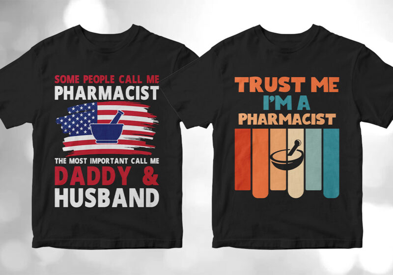 Pharmacist 25 editable vector t-shirt designs bundle, Pharmacy ...