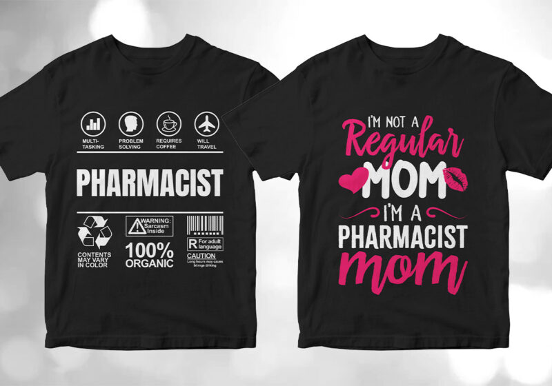 Pharmacist 25 editable vector t-shirt designs bundle, Pharmacy ...