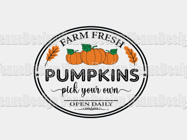 Farm fresh pumpkins sign t shirt graphic design