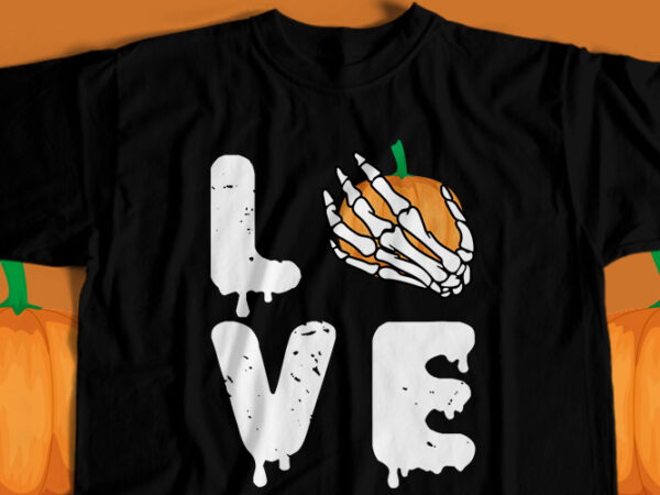 Halloween love t-shirt design