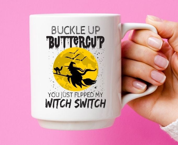 Cat Buckle Up Buttercup Cat Witch Halloween Tee shirt svg, Cat Buckle Up Buttercup You Just Flipped My Witch Switch T-Shirt png,halloween,Vintage,cats lover,.Funny Womens Halloween,Switch,