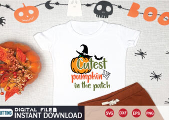 cutest pumpkin in the patch svg t shirt design
