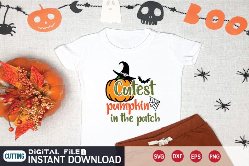 cutest pumpkin in the patch svg t shirt design