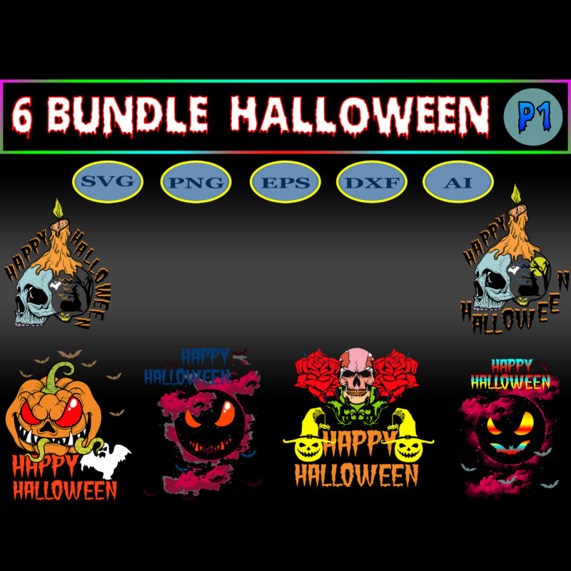 Halloween Bundle Part 1, Halloween SVG 6 Bundle, Bundle Halloween, Halloween Bundle, Bundles Halloween, Halloween Party Svg, Scary horror Halloween Svg, Spooky horror Svg, Halloween Svg, Halloween horror Svg, Witch