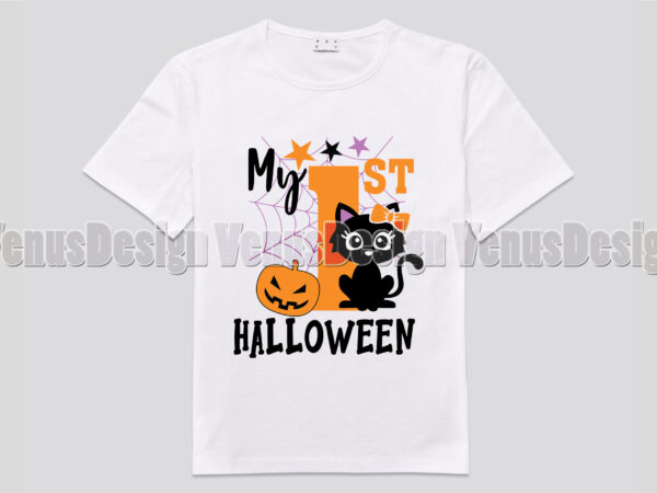 My first halloween baby cat editable shirt design