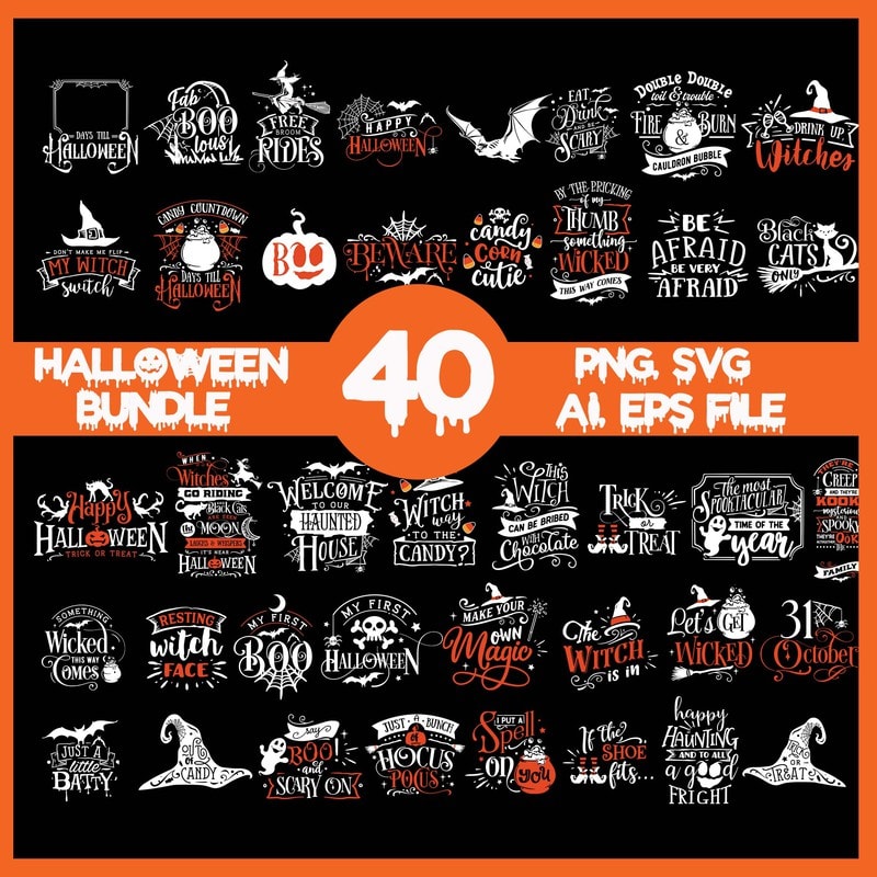 Bundle halloween, bundle halloween svg, halloween svg, halloween design ...