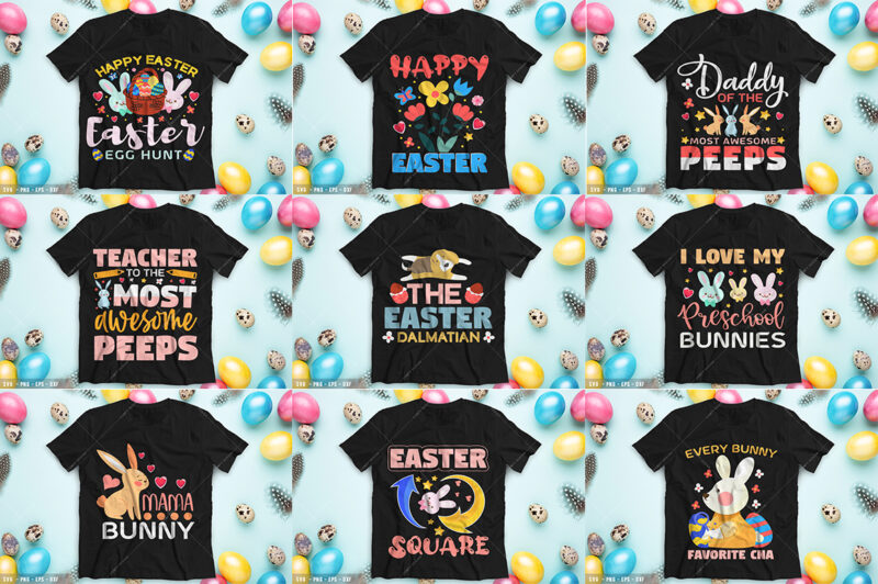 Happy Easter Day Tshirt Design Bundle