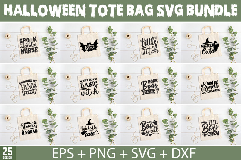 Halloween Tote Bag SVG Bundle