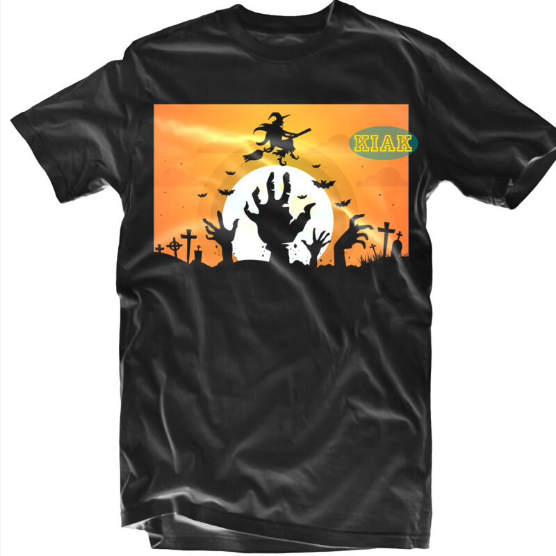 Halloween t shirt design, Witch in horror night Svg, Halloween Svg, Witches Svg, Pumpkin Svg, Wicked Witch vector, Witch Svg, Horror Svg, Happy Halloween, Ghost Svg