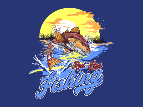 RED FISH FISHING - Buy t-shirt designs
