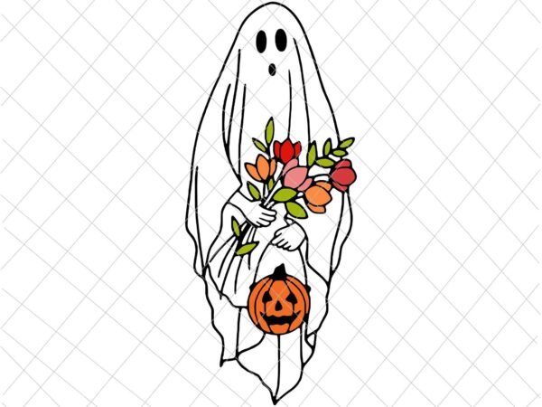 Floral Ghost PNG, Funny Halloween Sublimation, Groovy Flowers, Cute Ghost,  Smile Face Pumpkin, Fall png, Retro Halloween Shirt png Design - So Fontsy